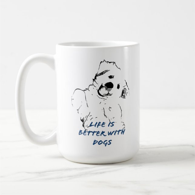La vie est meilleure avec les chiens Mug cadeau (Gauche)