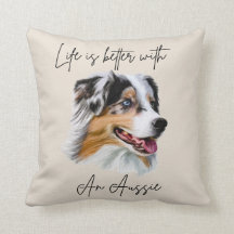 La vie est meilleure avec un Coussin Aussie Merle 