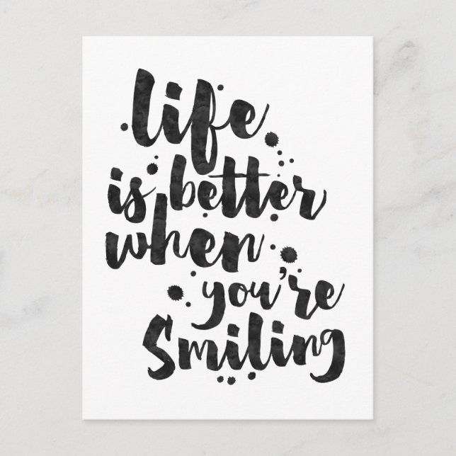 La Vie Est Meilleure Lorsque Souriant - Carte Insp (Devant)