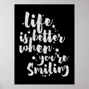 La Vie Est Meilleure Quand On Sourit - Affiche Ins
