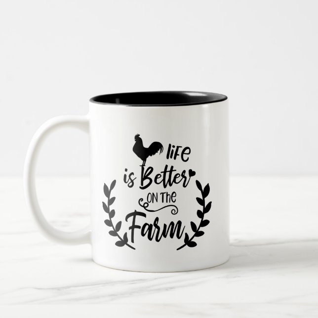 La vie est meilleure sur la tasse d'art de mot de (Gauche)