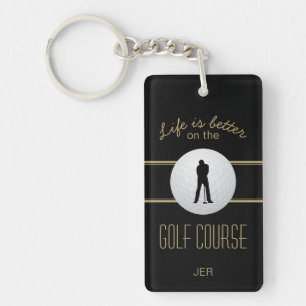 La vie est mieux Golfer Monogram Black Gold Custom