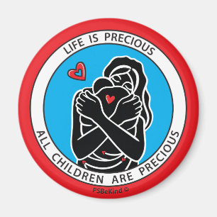 La Vie Est Précieuse 1 Rouge_2,25" Magnet Rond