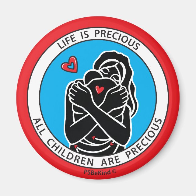 La Vie Est Précieuse 1 Rouge_2,25" Magnet Rond (Devant)