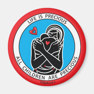 La Vie Est Précieuse 2 Rouge_2,25" Magnet Rond