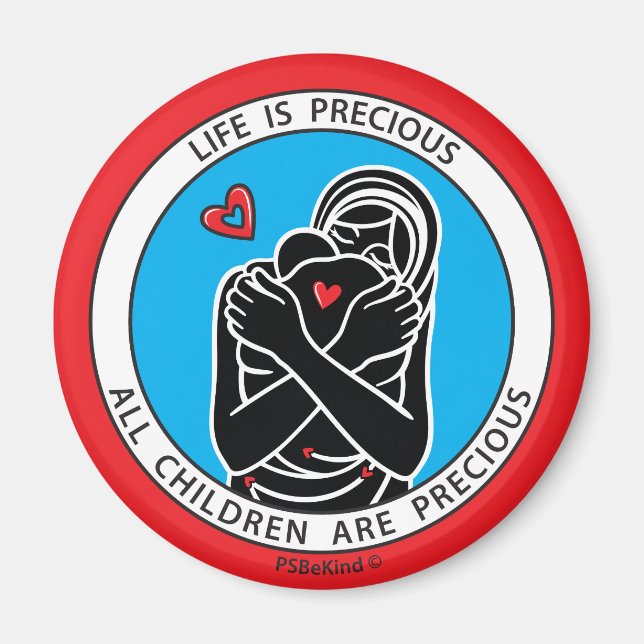 La Vie Est Précieuse 2 Rouge_2,25" Magnet Rond (Devant)
