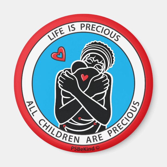 La Vie Est Précieuse 3 Rouge_3" Magnet Rond (Devant)