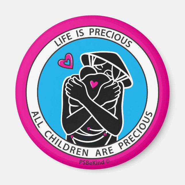 La Vie Est Précieuse 4 Pink_2.25" Magnet Rond (Devant)