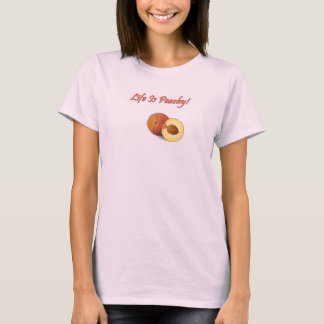 La vie est T-shirt couleur pêche