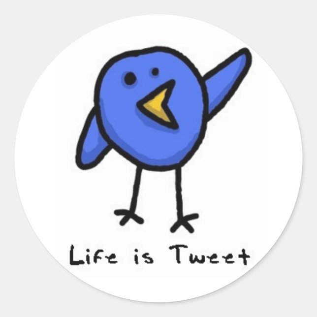 "La vie est Tweet" Sticker aux oiseaux Twitter (Devant)