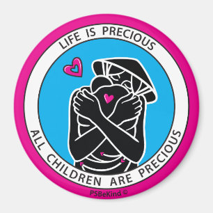 La Vie Est Un Aimant Rond De 4 Pink_3" Précieux