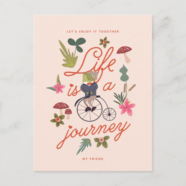 La vie est un voyage Valentine Carte de Vacances (Devant)