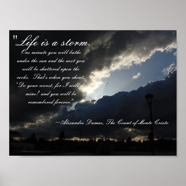 La Vie Est Une Affiche De Citation De Tempête (Devant)