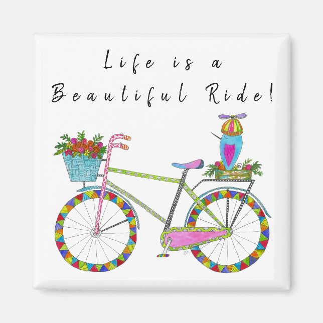 La vie est une belle balade à vélo Magnet (Devant)