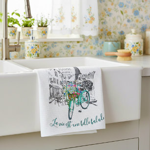 La vie est une belle balade kitchen towel