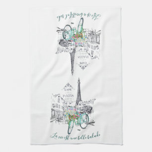 La vie est une belle balade kitchen towel