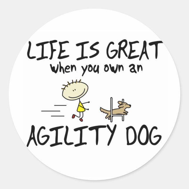 La vie est une grande agilité Stickers Chien (Devant)