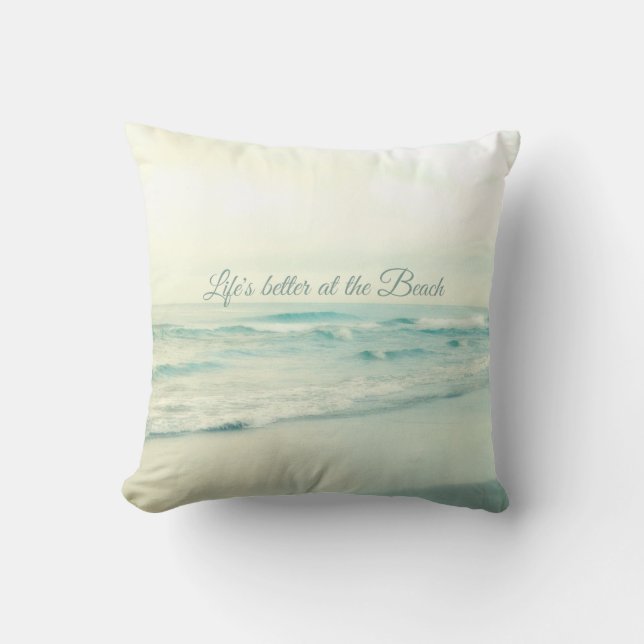 LA VIE MIEUX AU COUSSIN DE PHOTO DE PLAGE (Recto)