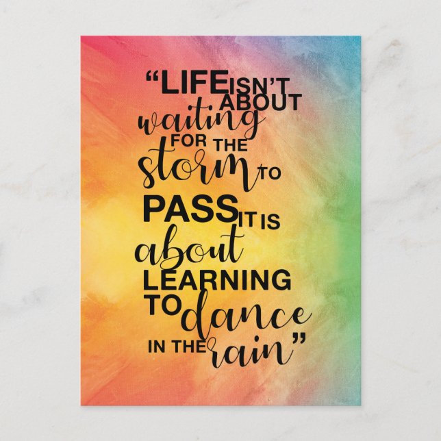 "La vie ne parle pas", citation Carte postale (Devant)