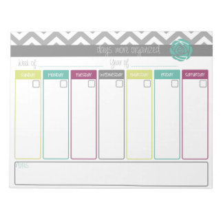 La vie. Plus Organisé. Bloc-notes Calendrier hebdo