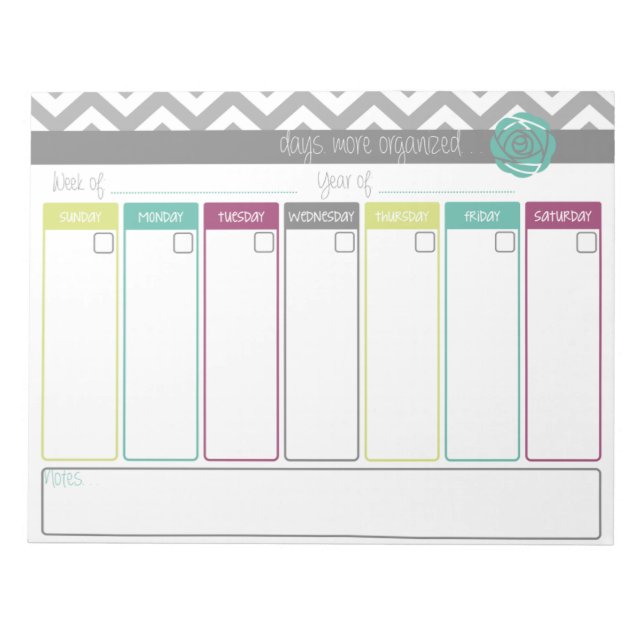 La vie. Plus Organisé. Bloc-notes Calendrier hebdo (Devant)