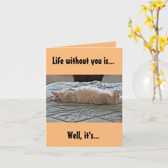 La vie sans toi... carte de chat (Fleur jaune)