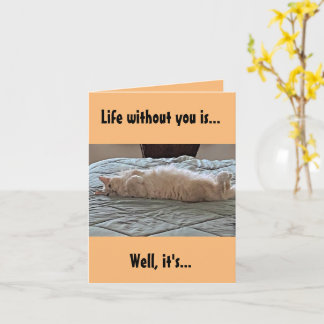 La vie sans toi... carte de chat
