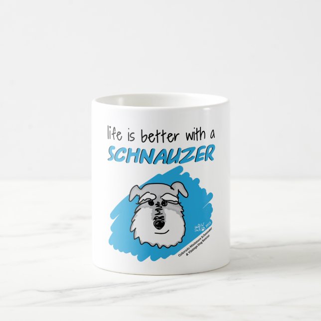 La vie… Schnauzer - tasse blanche (Centre)