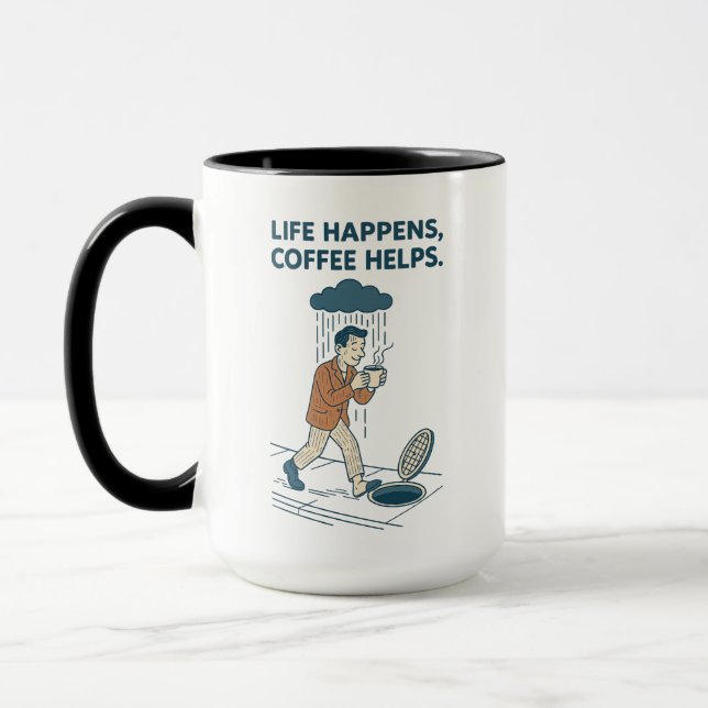 La Vie Se Passe, Le Café Aide À La Mug Premium (Gauche)