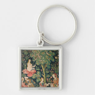 La Vie Seigneuriale: Scene Galante, c.1500 Keychain