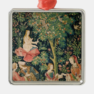 La Vie Seigneuriale: Scene Galante, c.1500 Metal Ornament