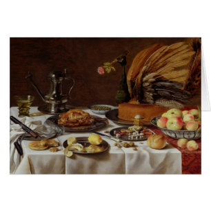 La vie toujours avec un tarte de paon, 1627