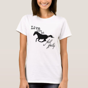 La vie vivante au plein T-shirt de cheval de galop