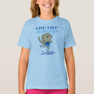 La vie vivante sur le T-shirt de chat de patinage
