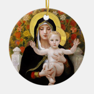 La Vierge au Lys, Bouguereau Ceramic Ornament