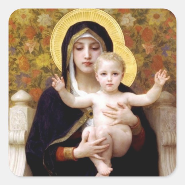 La Vierge des lis - autocollant de Noël (Devant)