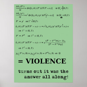 La violence est la réponse Affiche drôle imprimée