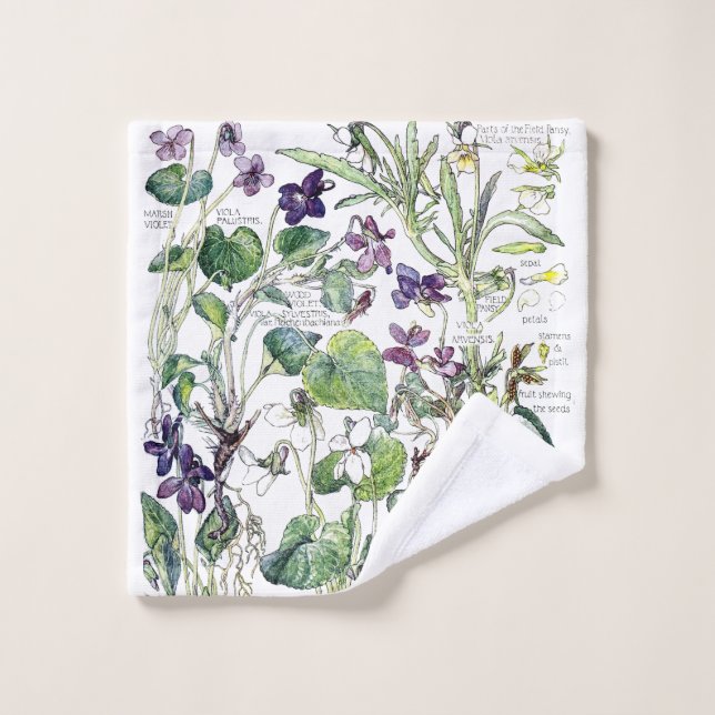 La violette botanique fleurit des serviettes de (Gant de toilette)