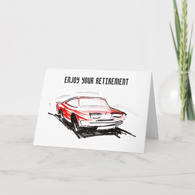 La voiture rapide rouge apprécient votre carte de (Devant)