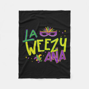La Weezy Ana Mardi Gras Louisiana Fat Tuesday New Fleece Blanket