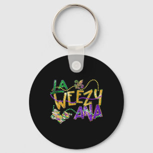 La Weezy Ana Mardi Gras Louisiana Fat Tuesday Wome Keychain