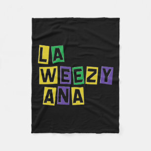 La Weezy Ana Mardi Gras Louisiana La Weezy Ana Car Fleece Blanket