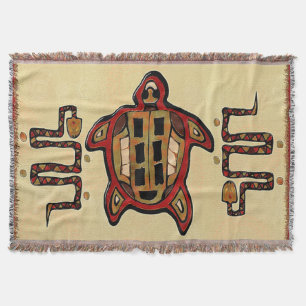 Laako'ob Uchben Mayan Folk Art Throw Blanket