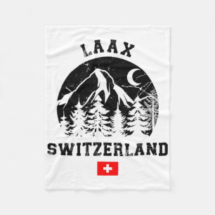 Laax Switzerland Ski Resort Alps Alpine Skiing Swi Fleece Blanket
