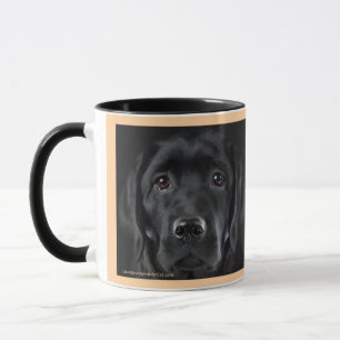 Lab Black Pup Mug à deux tons, 15 oz