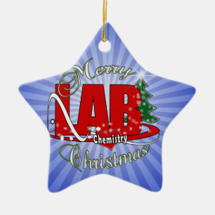 LAB CHEMISTRY CHRISTMAS CERAMIC ORNAMENT