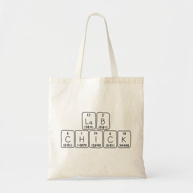 Lab Chick periodic table name tote bag (Front)