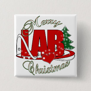 LAB CHRISTMAS LABORATORY 2 INCH SQUARE BUTTON