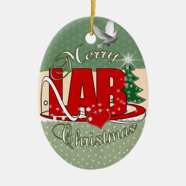 LAB CHRISTMAS LABORATORY CERAMIC ORNAMENT (Front)