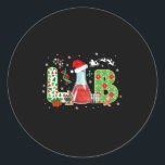 Lab Christmas Laboratory Technician Science Xmas S Classic Round Sticker<br><div class="desc">Lab Christmas Laboratory Technician Science Xmas Scientist</div>